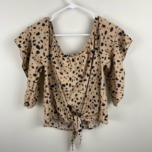 Shein Animal Spot Off Shoulder Top